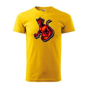 Tričko s potiskem Devil - žluté L