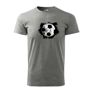 Tričko s potiskem Fotbalový míč - šedé S