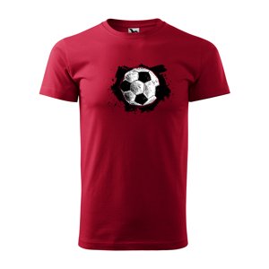 Tričko s potiskem Fotbalový míč - červené 2XL