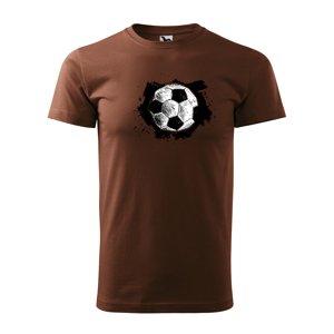 Tričko s potiskem Fotbalový míč - hnědé M