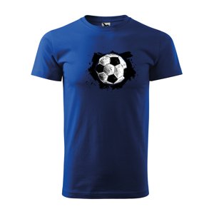Tričko s potiskem Fotbalový míč - modré 3XL