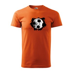 Tričko s potiskem Fotbalový míč - oranžové 2XL