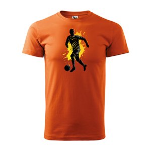 Tričko s potiskem Fotbalista 1 - oranžové M