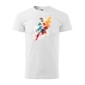 Tričko s potiskem Fotbalista 3 - bílé XL