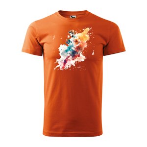 Tričko s potiskem Fotbalista 3 - oranžové S