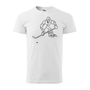 Tričko s potiskem Hokejista 1 - bílé 3XL