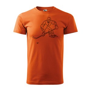 Tričko s potiskem Hokejista 1 - oranžové M