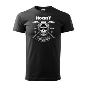 Tričko s potiskem All stars hockey championship - černé 2XL