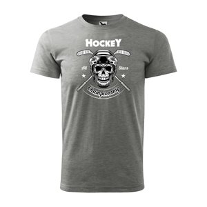 Tričko s potiskem All stars hockey championship - šedé L