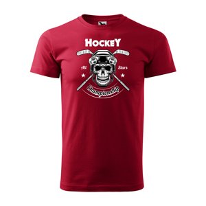 Tričko s potiskem All stars hockey championship - červené S