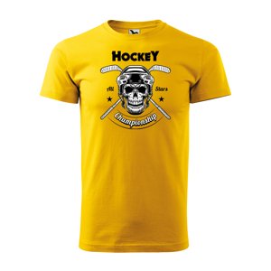 Tričko s potiskem All stars hockey championship - žluté 2XL