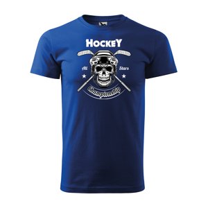Tričko s potiskem All stars hockey championship - modré 2XL
