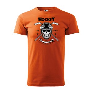 Tričko s potiskem All stars hockey championship - oranžové M