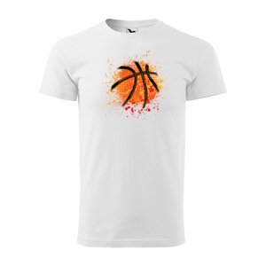 Tričko s potiskem Basketball paint - bílé 3XL