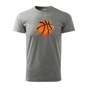 Tričko s potiskem Basketball paint - šedé 3XL