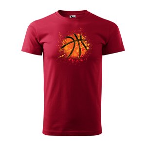 Tričko s potiskem Basketball paint - červené 3XL