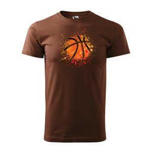 Tričko s potiskem Basketball paint - hnědé 3XL