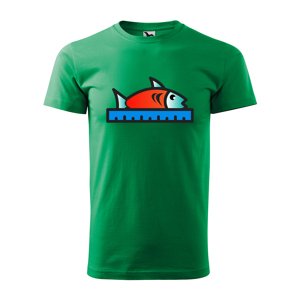 Tričko s potiskem Ryba s metrem - zelené S