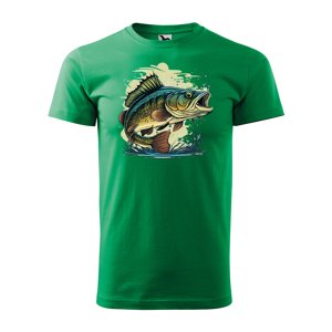 Tričko s potiskem Ryba 2 - zelené 2XL