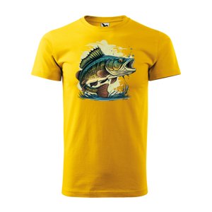 Tričko s potiskem Ryba 2 - žluté 2XL