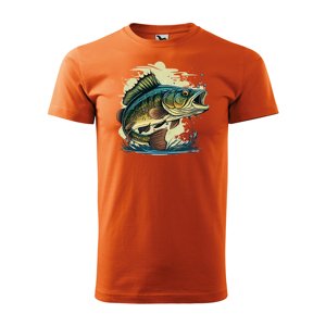 Tričko s potiskem Ryba 2 - oranžové 2XL