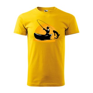 Tričko s potiskem Rybář 1 - žluté XL