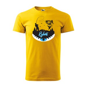 Tričko s potiskem Rybář 2 - žluté XL