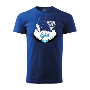 Tričko s potiskem Rybář 2 - modré 3XL