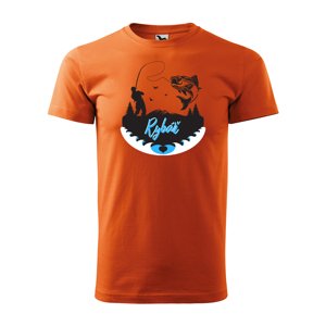 Tričko s potiskem Rybář 2 - oranžové XL