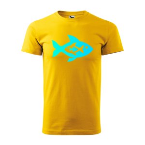 Tričko s potiskem Fish blue - žluté 3XL