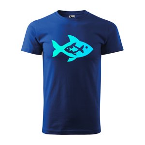 Tričko s potiskem Fish blue - modré 3XL