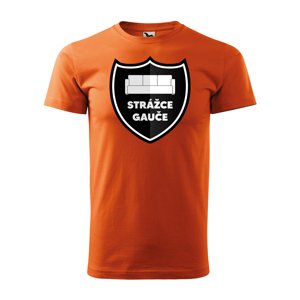 Tričko s potiskem Strážce gauče - oranžové XL