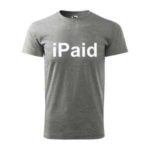Tričko s potiskem iPaid - šedé S