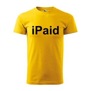 Tričko s potiskem iPaid - žluté 2XL