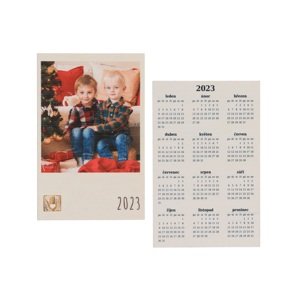 Dřevěný kapesní kalendář ve stylu polaroidky