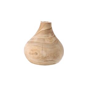 Dřevěná kulatá váza Ø18 cm - praskliny