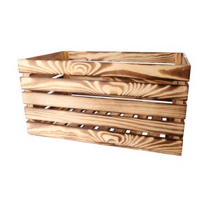 Opálená dřevěná bedýnka 60 x 39 x 35 cm - kvalita odpovídá II. jakosti