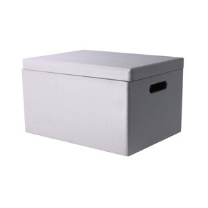 Dřevěný box s víkem 40 x 30 x 23 cm - šedý - poškozené panty