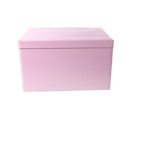 Dřevěný box s víkem 40 x 30 x 23 cm - růžový- II. jakost