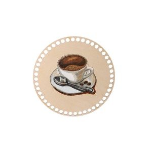 Dřevěné víko na košík - šálek kávy Zvolte variantu: 10 cm