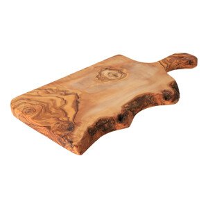 Rustikální prkénko z olivového dřeva s rukojetí 30 cm