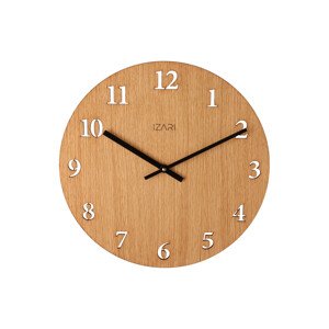 IZARI dubové numerické hodiny 34 cm - černé ručičky