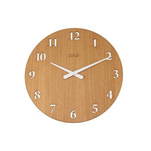 IZARI dubové numerické hodiny 50 cm - bílé ručičky