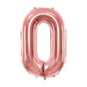 Rose gold fóliový balónek ve tvaru číslice ''0''