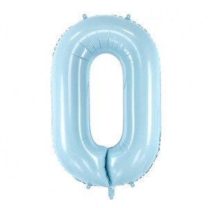 Modrý fóliový balónek ve tvaru číslice ''0''