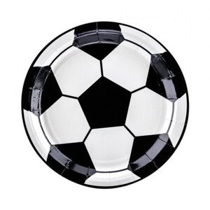 Papírový talíř s motivem fotbalového míče - 6 ks