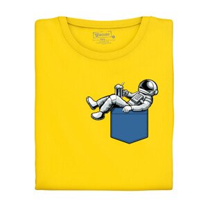 Pánské tričko s potiskem "Opilý astronaut v kapsičce"