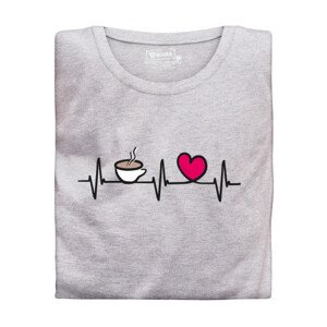 Pánské tričko s potiskem “Tlukot srdce – šálek kávy”