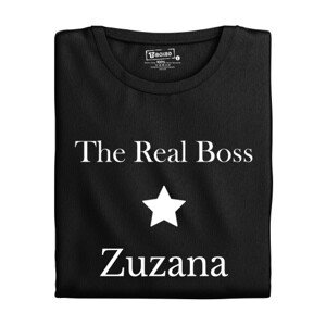 Dámské tričko s potiskem "The Real Boss" se jménem
