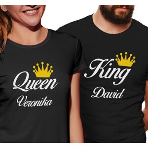 Trička pro páry “King, Queen” se jmény